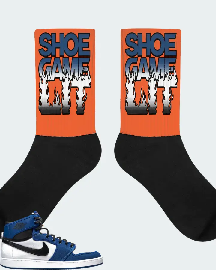 Jordan 1 Retro AJKO Sneaker Matching Orange Socks - Shoe Game Lit Refreshed