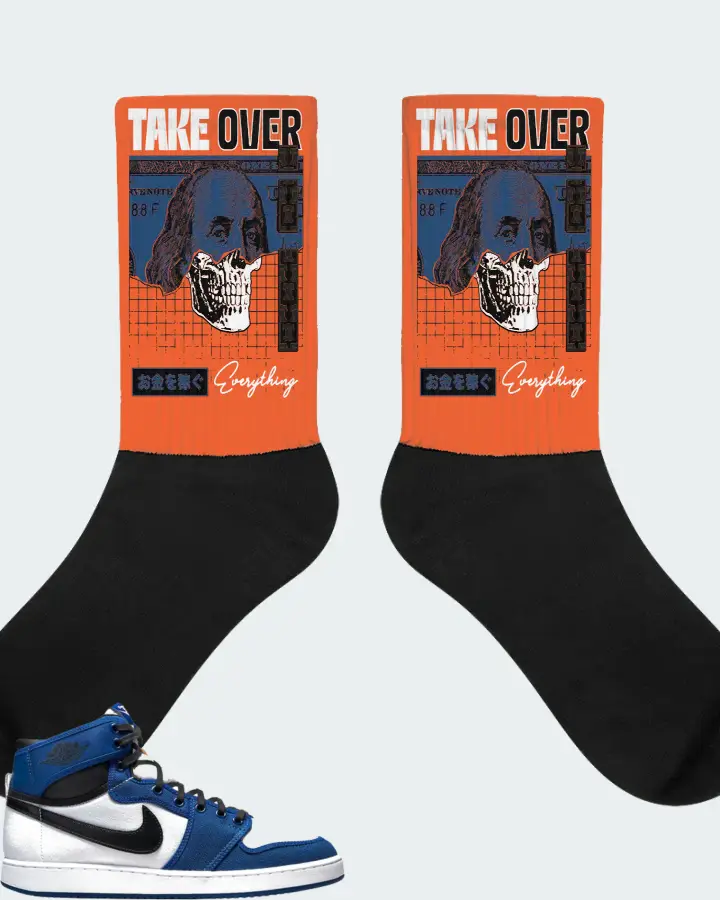 Jordan 1 Retro AJKO Sneaker Matching Orange Socks - Take Over