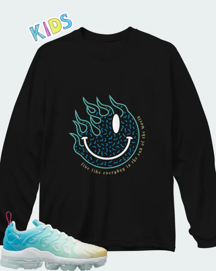 Nike Air VaporMax Plus Mint Foam Laser Blue (Women's) Matching Kid's Long Sleeve T-Shirt
