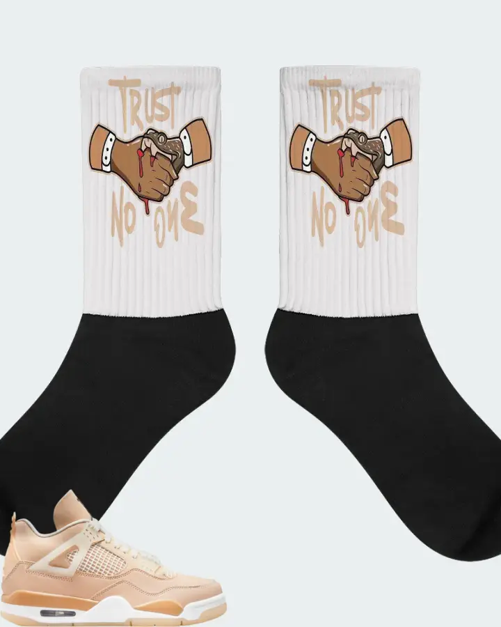 Jordan 4 Retro Sneaker Matching White Socks - Trust No One