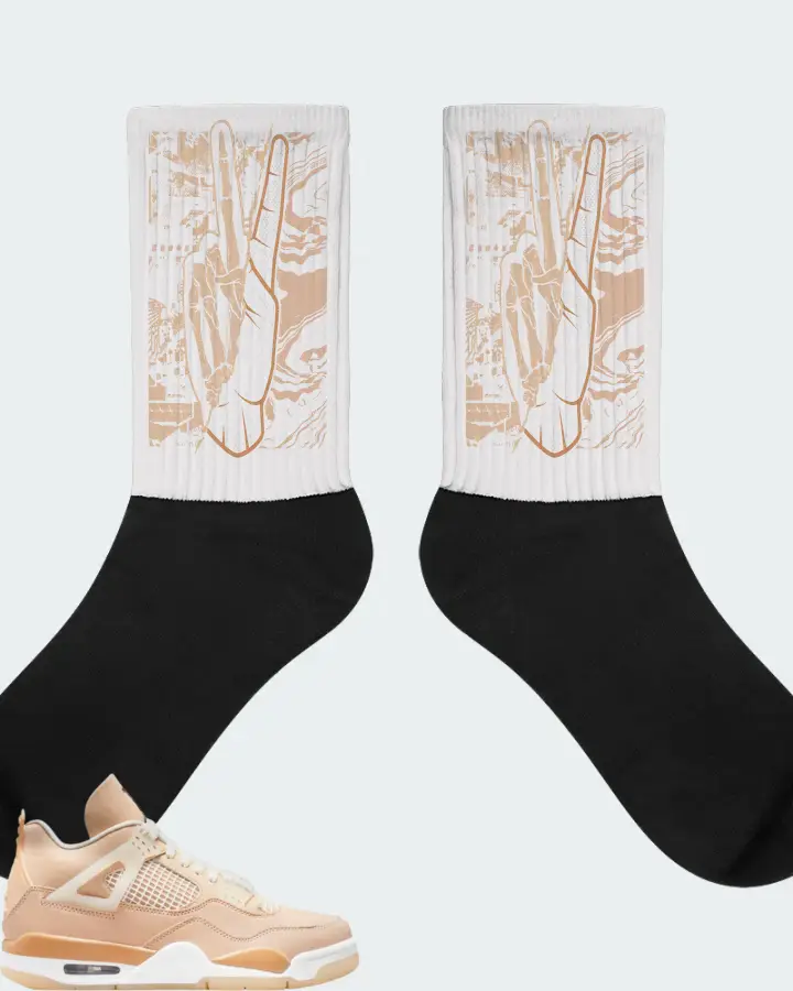 Jordan 4 Retro Sneaker Matching White Socks - Peace of mind
