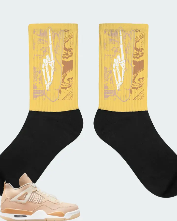 Jordan 4 Retro Sneaker Matching Yellow Socks - Peace of mind