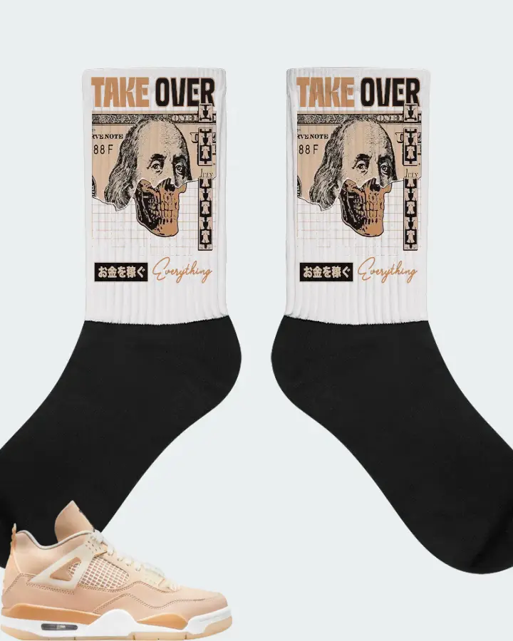 Jordan 4 Retro Sneaker Matching White Socks - Take Over