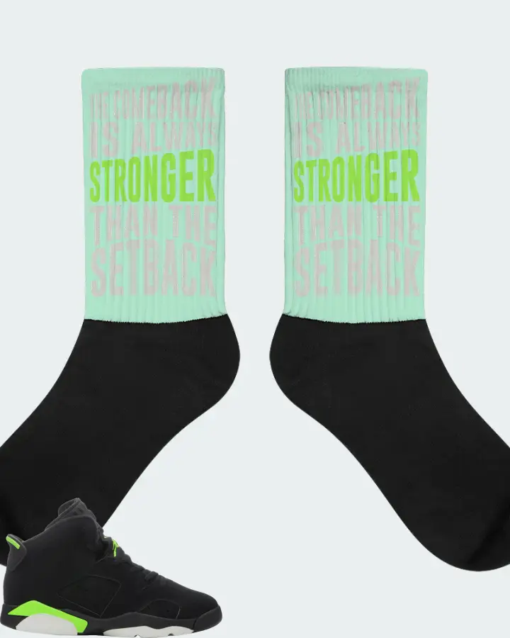 Jordan 6 Retro Sneaker Matching Mint Socks - The Comeback