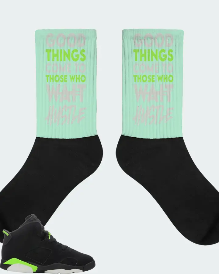 Jordan 6 Retro Sneaker Matching Mint Socks - Good Things Come