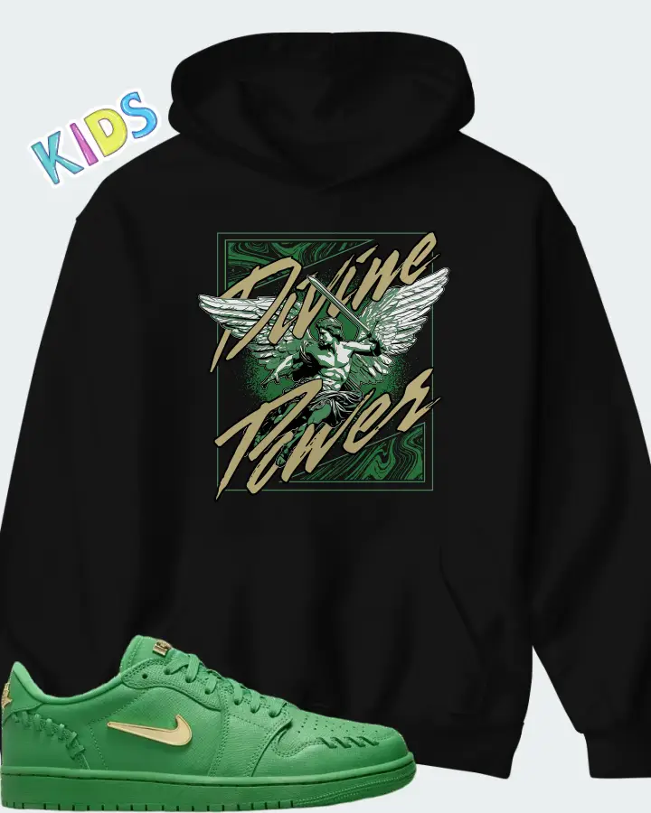 Wmns Air Jordan 1 Low Method of Make Lucky Green Matching Kid's Hoodie
