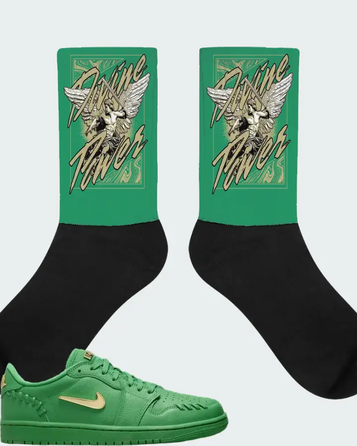 Wmns Air Jordan 1 Low Method of Make Lucky Green Matching Socks