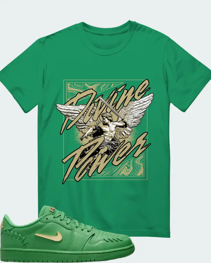 Wmns Air Jordan 1 Low Method of Make Lucky Green Matching T-Shirt