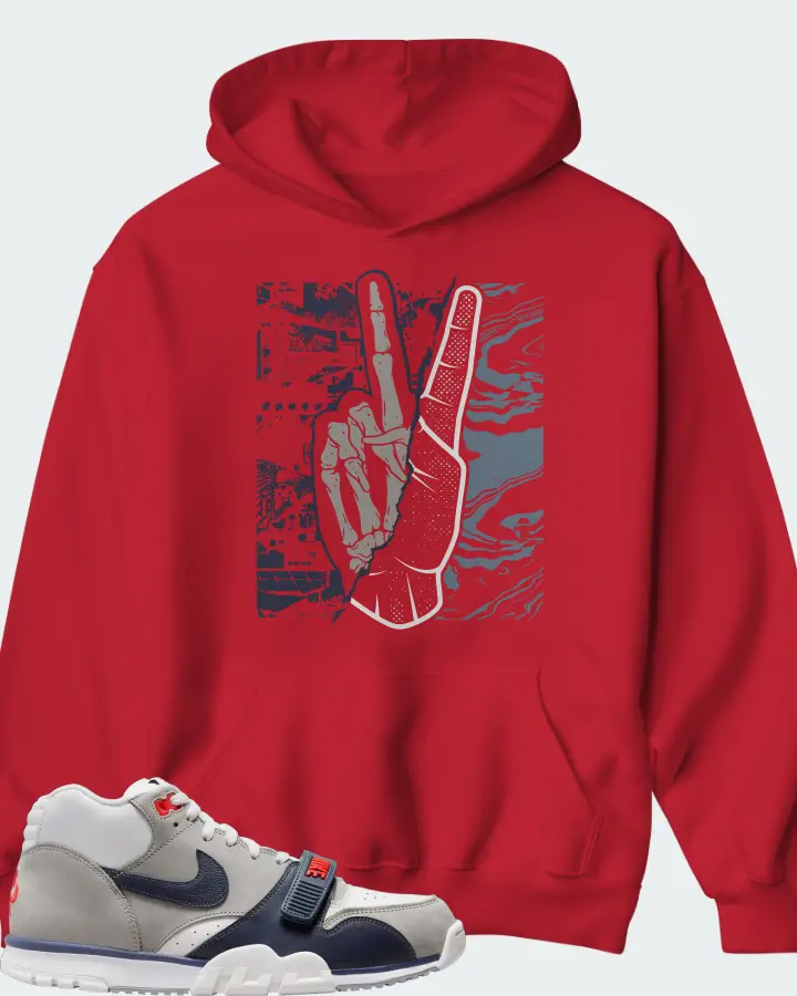Nike Air Trainer 1 White Midnight Navy Medium Grey Matching Hoodie