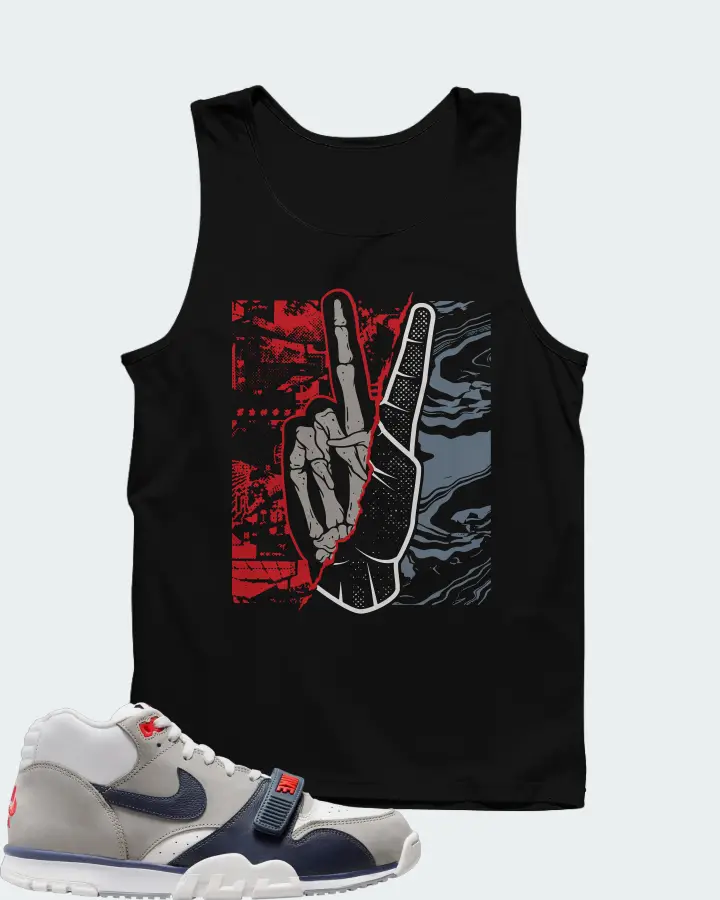 Nike Air Trainer 1 White Midnight Navy Medium Grey Matching Tank Top