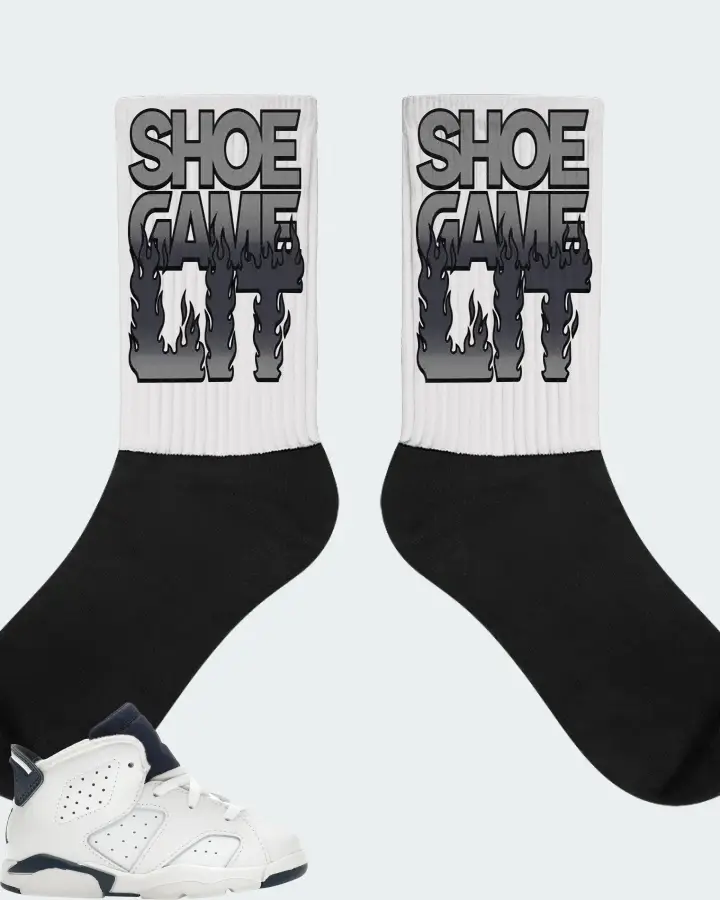 Jordan 6 Retro Sneaker Matching White Socks - Shoe Game Lit Refreshed