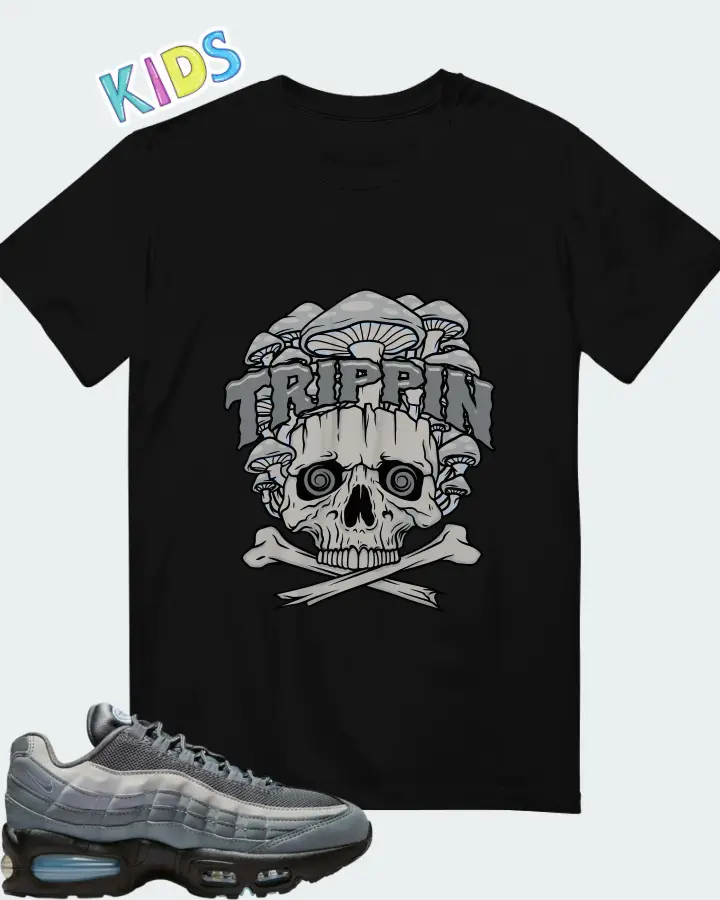 Nike Air Max 95 Cool Grey Psychic Blue Matching Kid's T-Shirt