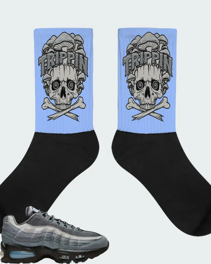 Nike Air Max 95 Cool Grey Psychic Blue Matching Socks