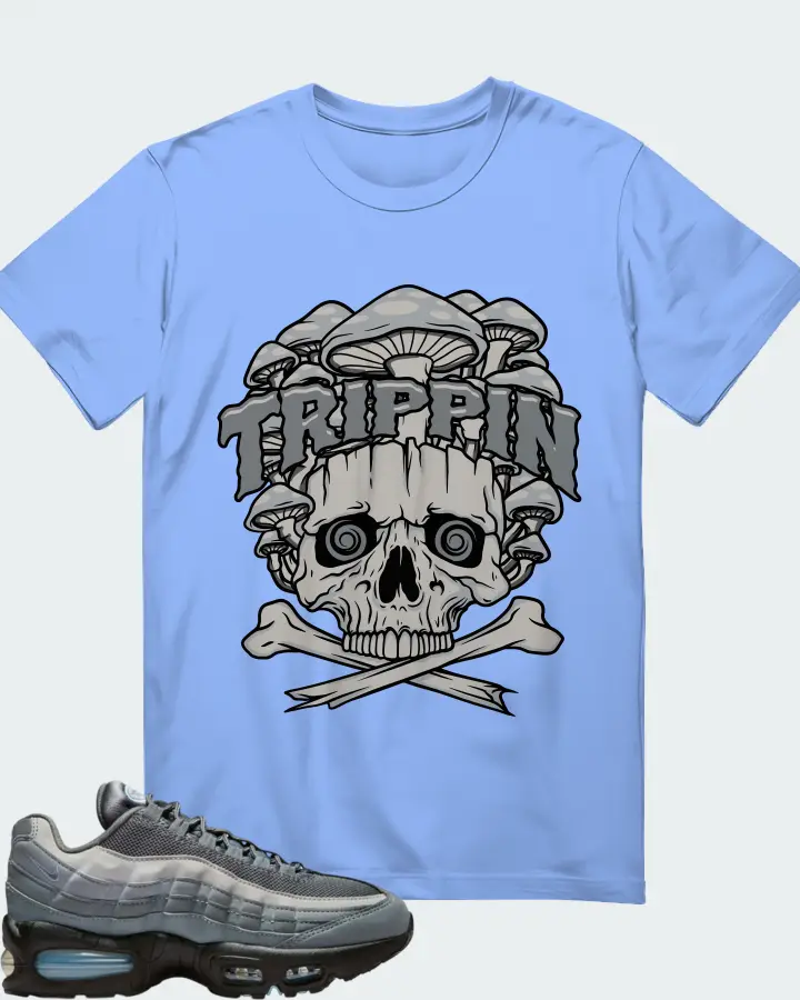 Nike Air Max 95 Cool Grey Psychic Blue Matching T-Shirt
