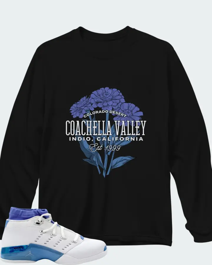 Air Jordan 17 Low University Blue Matching Long Sleeve T-Shirt