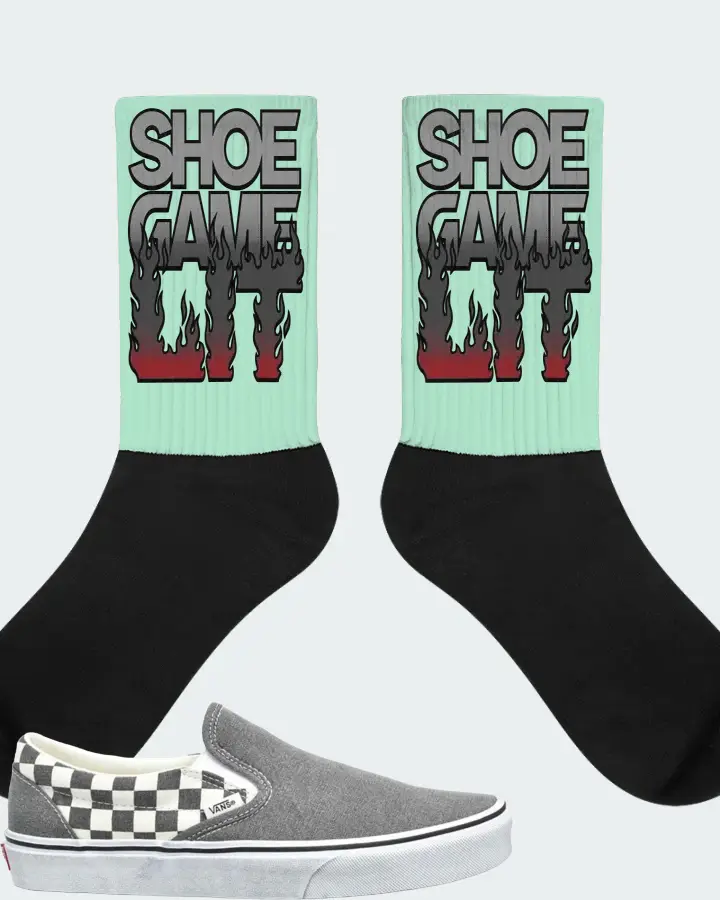 Vans Classic Slip-On Sneaker Matching Mint Socks - Shoe Game Lit Refreshed