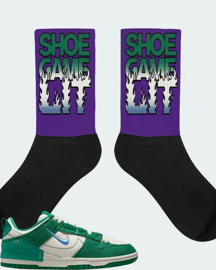 Nike Dunk Low Disrupt 2 Sneaker Matching Purple Socks - Shoe Game Lit Refreshed