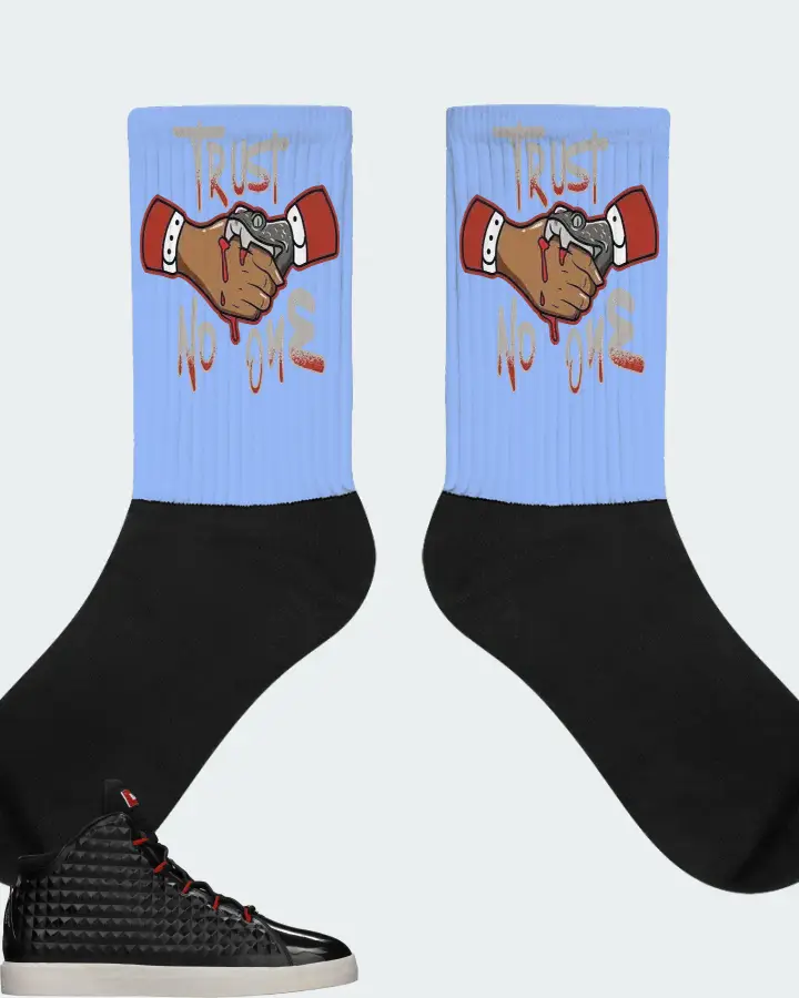 Nike LeBron 12 NSW Sneaker Matching Carolina Blue Socks - Trust No One