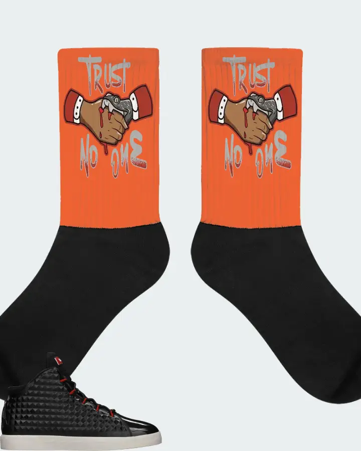 Nike LeBron 12 NSW Sneaker Matching Orange Socks - Trust No One