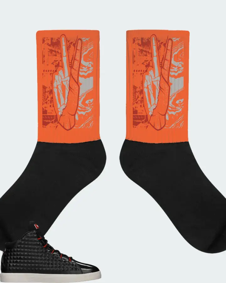 Nike LeBron 12 NSW Sneaker Matching Orange Socks - Peace of mind