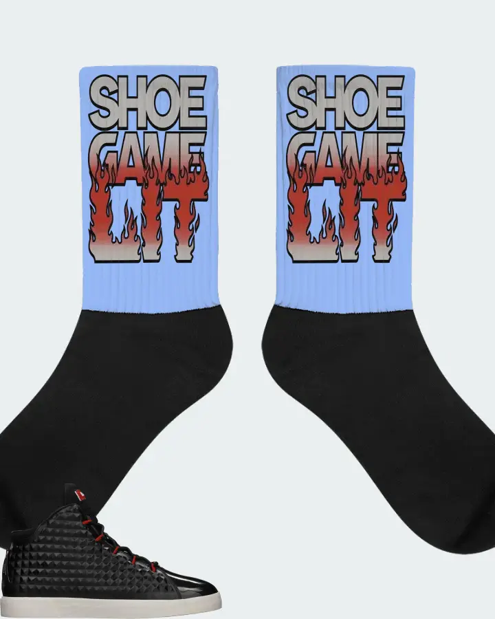 Nike LeBron 12 NSW Sneaker Matching Carolina Blue Socks - Shoe Game Lit Refreshed