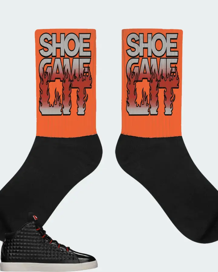 Nike LeBron 12 NSW Sneaker Matching Orange Socks - Shoe Game Lit Refreshed