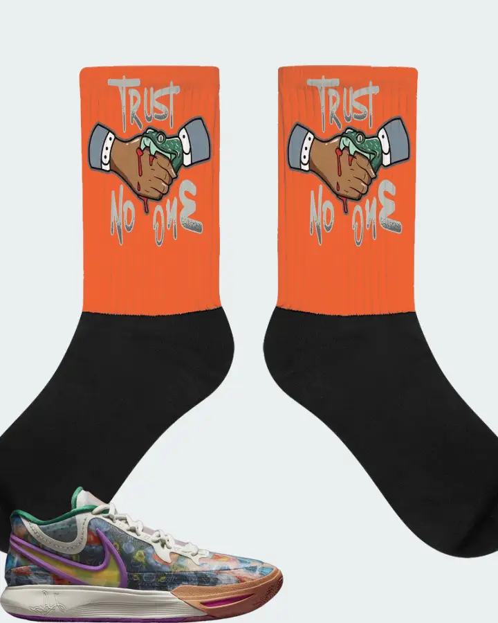 Nike Kyrie 8 Sneaker Matching Orange Socks - Trust No One