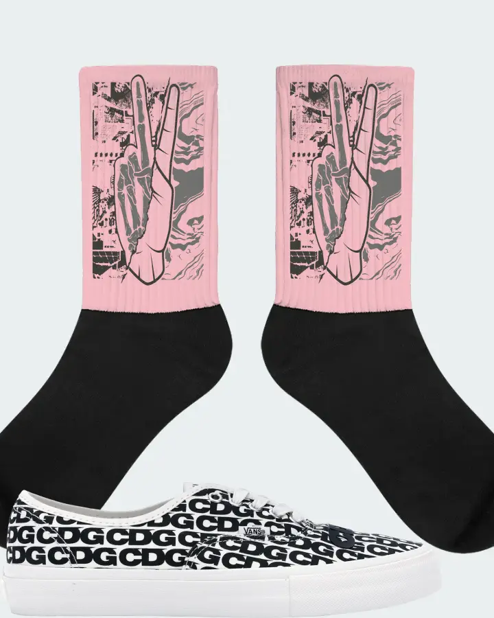 Vans Authentic Sneaker Matching Pink Socks - Peace of mind