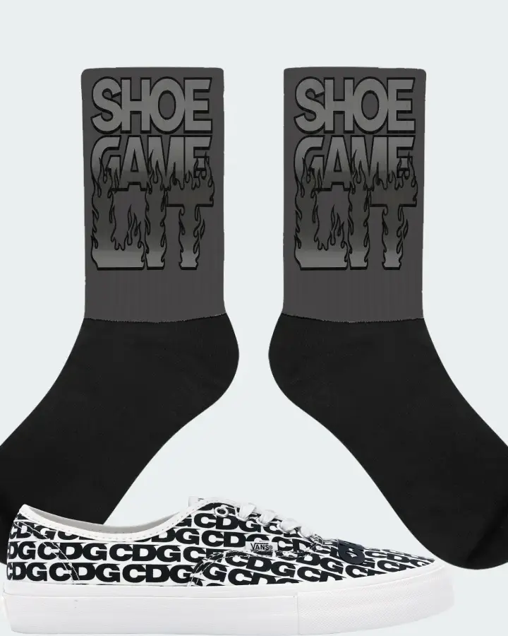 Vans Authentic Sneaker Matching Dark Grey Socks - Shoe Game Lit Refreshed