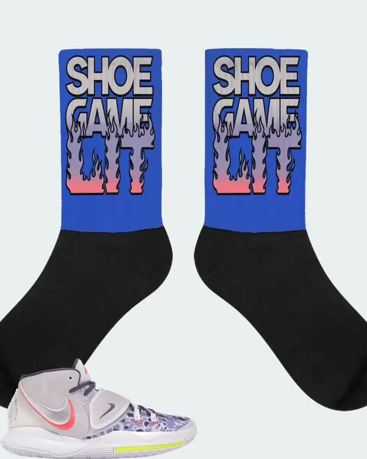 Nike Kyrie 6 Sneaker Matching Royal Blue Socks - Shoe Game Lit Refreshed