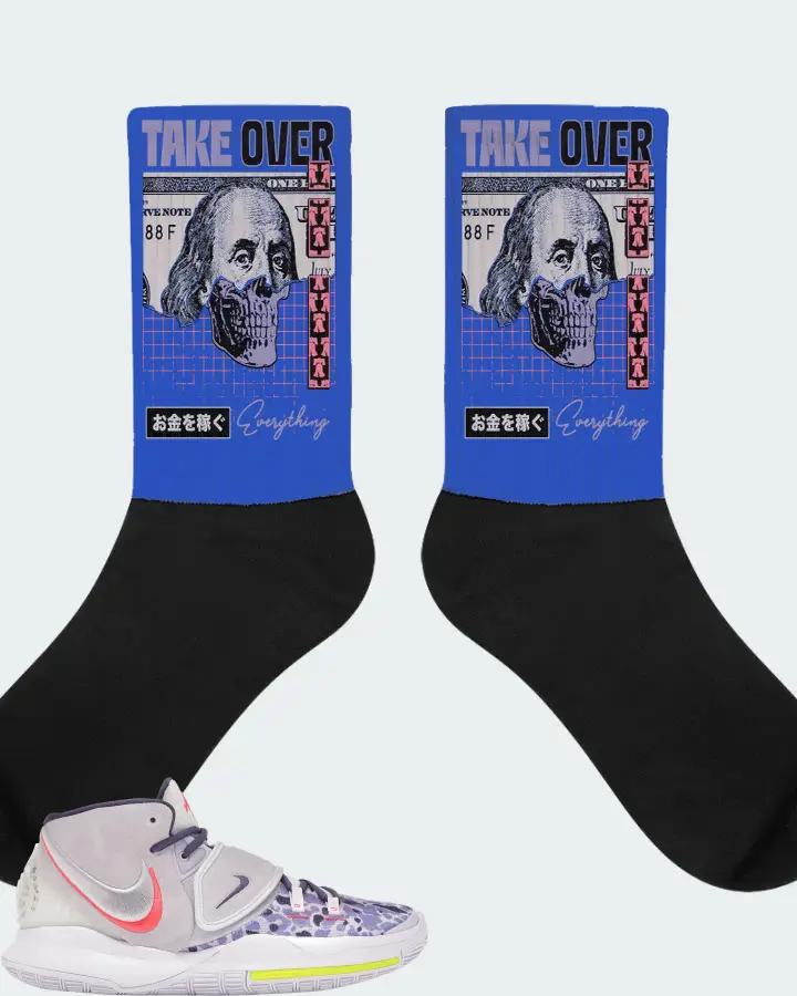 Nike Kyrie 6 Sneaker Matching Royal Blue Socks - Take Over