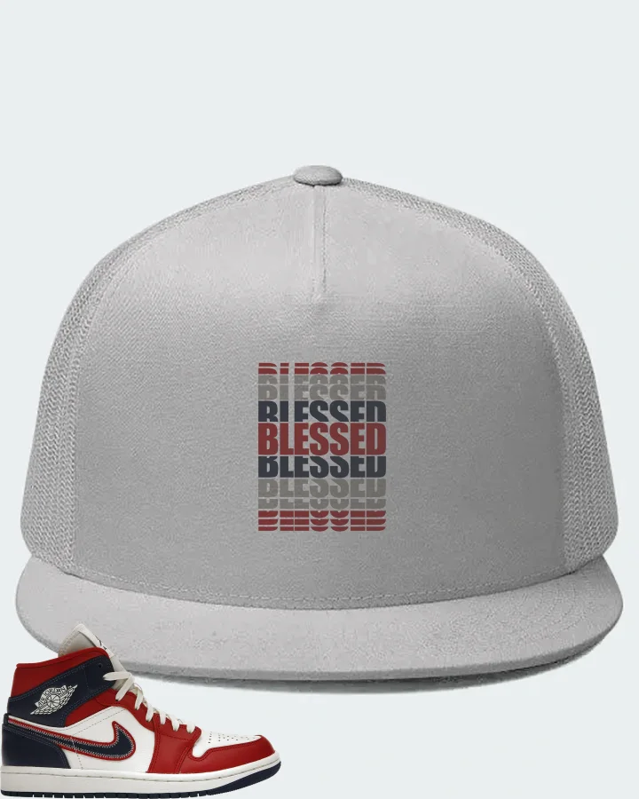 Jordan 1 Mid Sneaker Matching White Hat - BLESSED Many Times