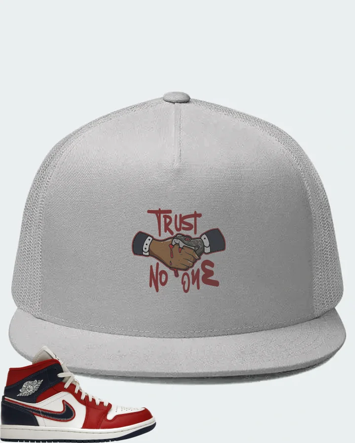 Jordan 1 Mid Sneaker Matching White Hat - Trust No One