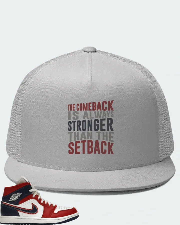 Jordan 1 Mid Sneaker Matching White Hat - The Comeback