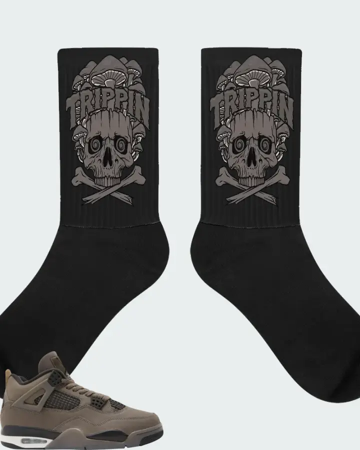 Air Jordan 4 Retro Cave Stone  Matching Socks