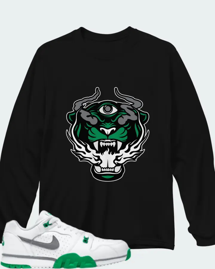 Nike Air Cross Trainer Low Lucky Green Matching Long Sleeve T-Shirt
