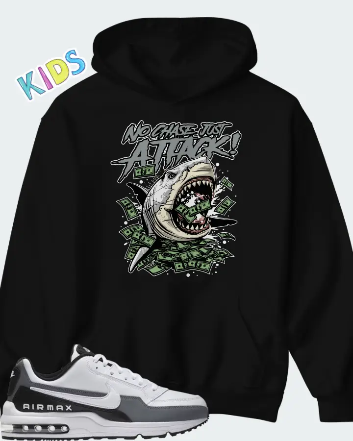 Nike Air Max LTD 3 White Black Cool Grey Matching Kid's Hoodie