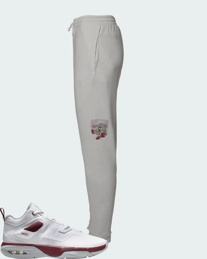 Jordan Stay Loyal 3 White Wolf Grey Team Red Matching Joggers