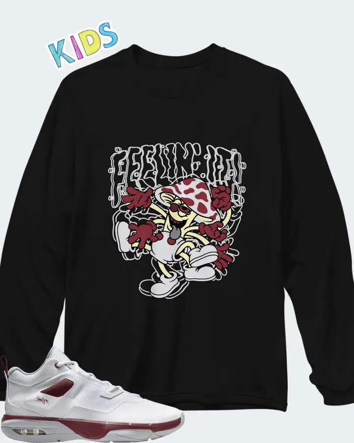 Jordan Stay Loyal 3 White Wolf Grey Team Red Matching Kid's Long Sleeve T-Shirt