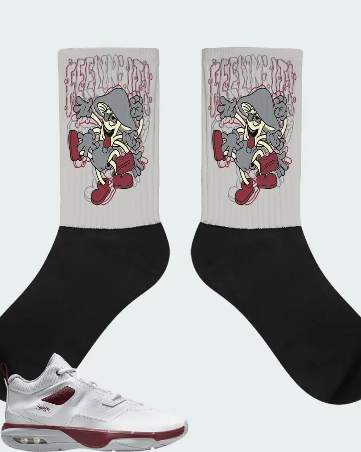 Jordan Stay Loyal 3 White Wolf Grey Team Red Matching Socks