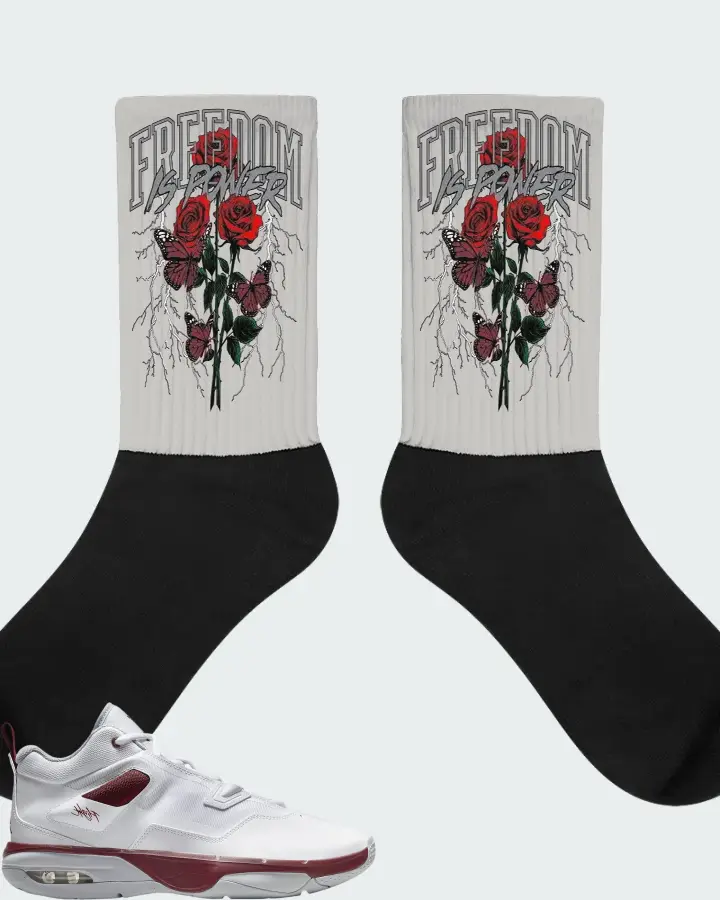 Jordan Stay Loyal 3 White Wolf Grey Team Red Matching Socks