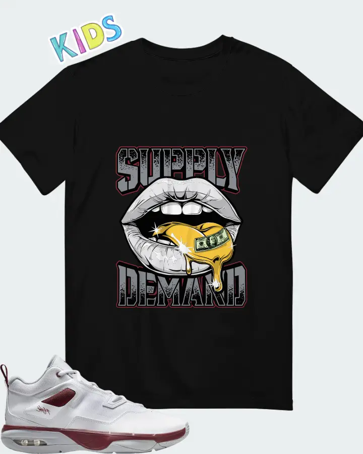 Jordan Stay Loyal 3 White Wolf Grey Team Red Matching Kid's T-Shirt