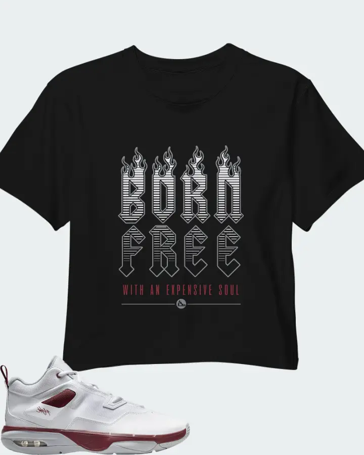 Jordan Stay Loyal 3 White Wolf Grey Team Red Matching Crop Top