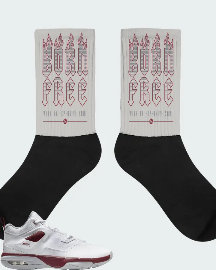 Jordan Stay Loyal 3 White Wolf Grey Team Red Matching Socks