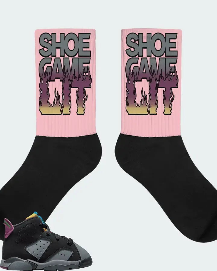 Jordan 6 Retro Sneaker Matching Pink Socks - Shoe Game Lit Refreshed