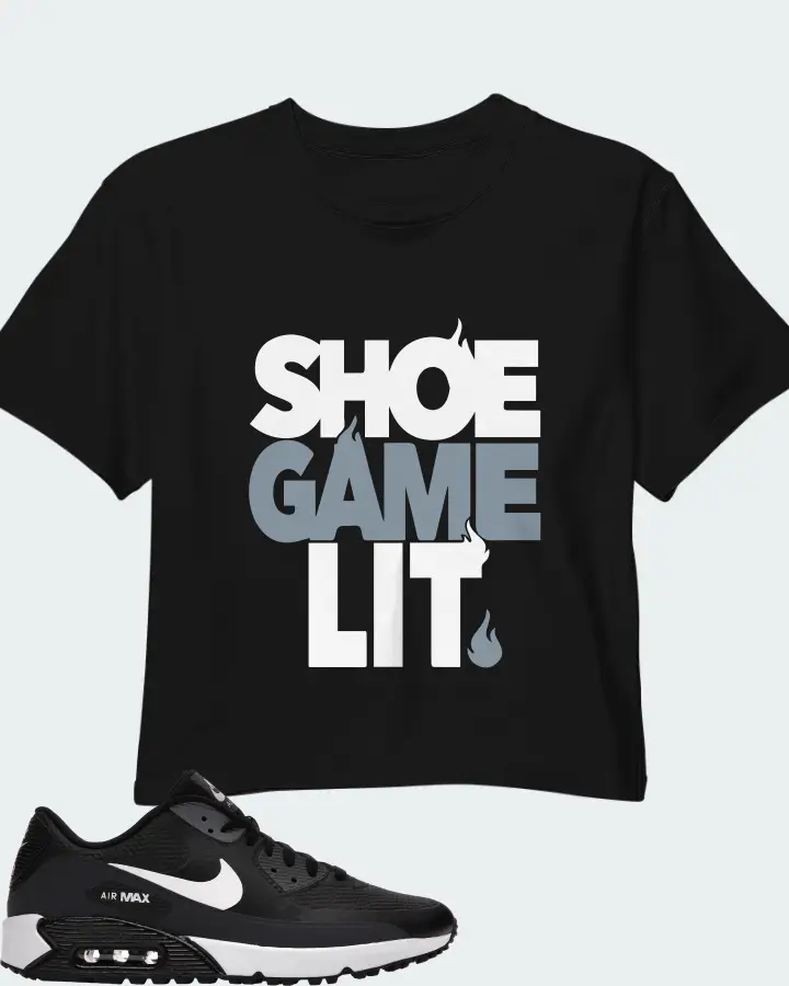 Nike Air Max 90 Golf Sneaker Matching Black Crop Top - Shoe Game Lit Classic