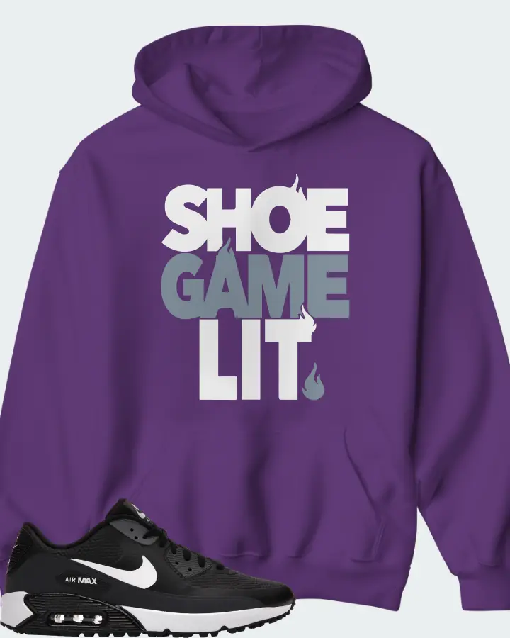 Nike Air Max 90 Golf Sneaker Matching Purple Hoodie - Shoe Game Lit Classic