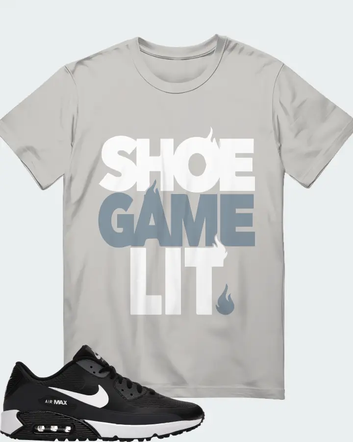 Nike Air Max 90 Golf Sneaker Matching Grey T-Shirt - Shoe Game Lit Classic