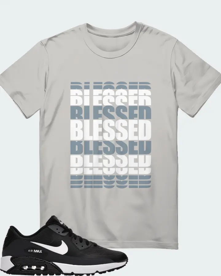 Nike Air Max 90 Golf Sneaker Matching Grey T-Shirt - BLESSED Many Times