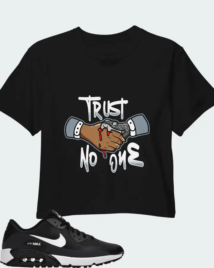 Nike Air Max 90 Golf Sneaker Matching Black Crop Top - Trust No One